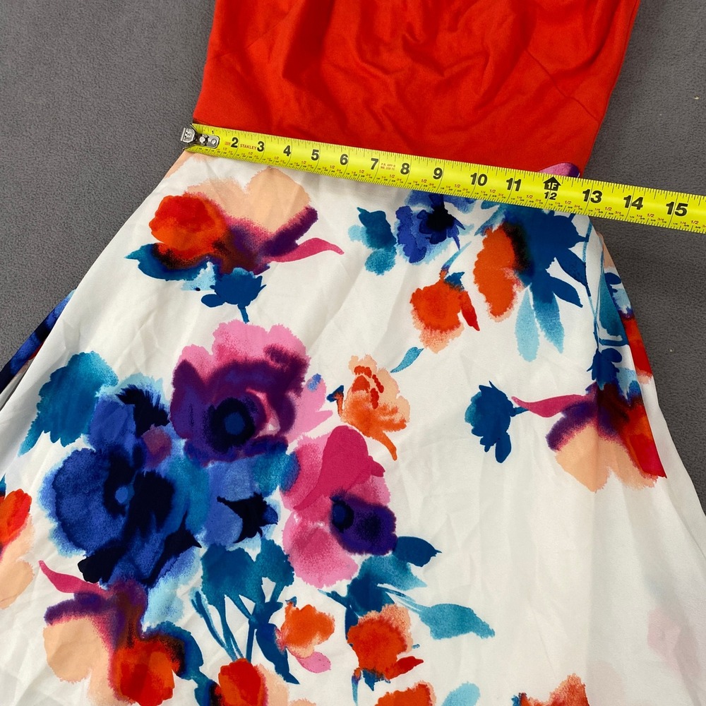 Vince Camuto Women Orange Floral High Low Maxi Dress Sleeveless Size 4 5969 - Picture 4 of 9